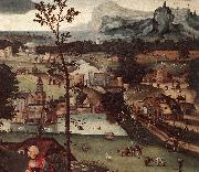 PATENIER, Joachim Landscape with the Rest on the Flight (detail) a oil painting artist